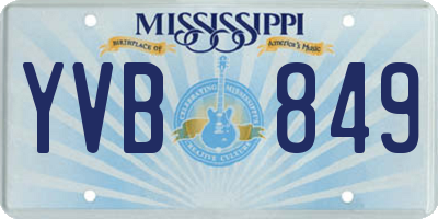 MS license plate YVB849