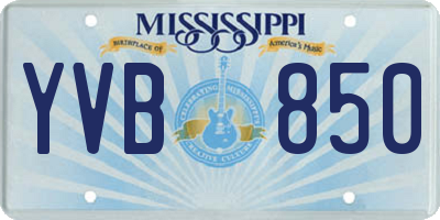 MS license plate YVB850