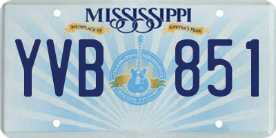 MS license plate YVB851