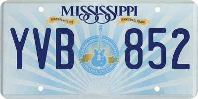 MS license plate YVB852