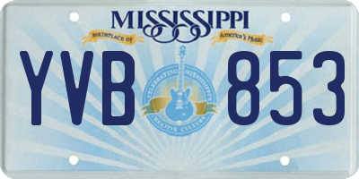 MS license plate YVB853
