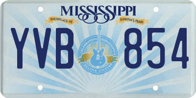 MS license plate YVB854