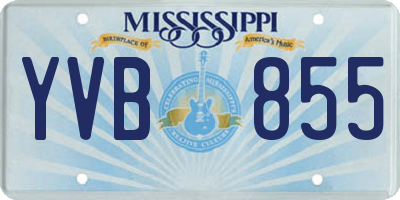 MS license plate YVB855