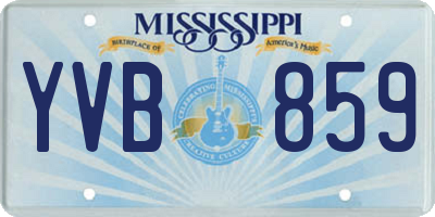 MS license plate YVB859