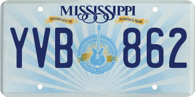 MS license plate YVB862