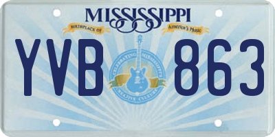 MS license plate YVB863