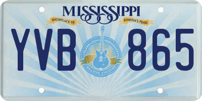 MS license plate YVB865
