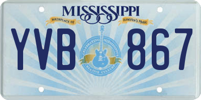 MS license plate YVB867