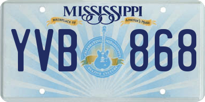 MS license plate YVB868