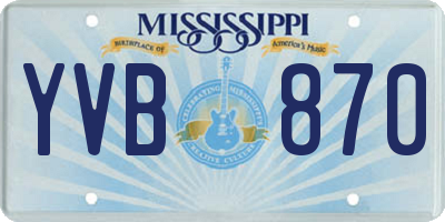 MS license plate YVB870