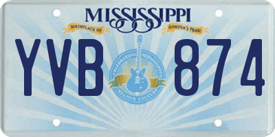 MS license plate YVB874