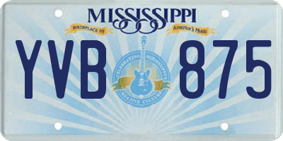 MS license plate YVB875