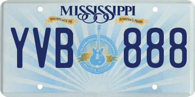 MS license plate YVB888