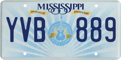 MS license plate YVB889