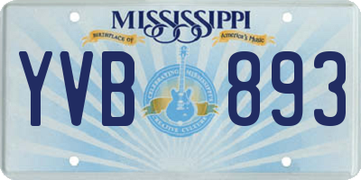 MS license plate YVB893