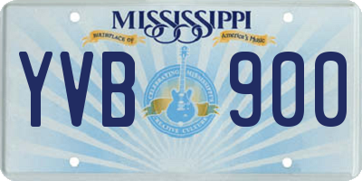 MS license plate YVB900
