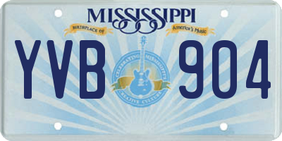 MS license plate YVB904