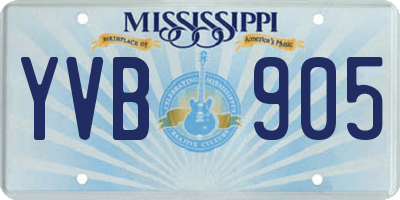 MS license plate YVB905