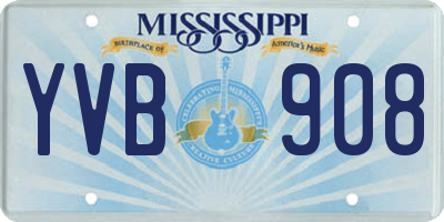 MS license plate YVB908
