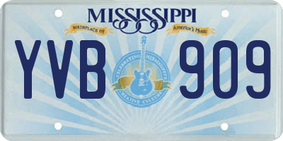 MS license plate YVB909