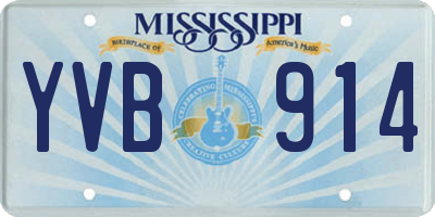 MS license plate YVB914