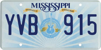 MS license plate YVB915