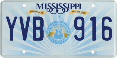 MS license plate YVB916