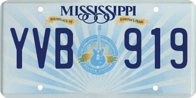 MS license plate YVB919