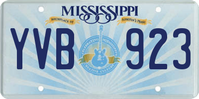 MS license plate YVB923