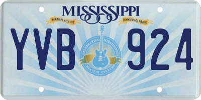 MS license plate YVB924