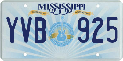 MS license plate YVB925