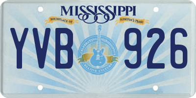 MS license plate YVB926