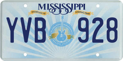 MS license plate YVB928