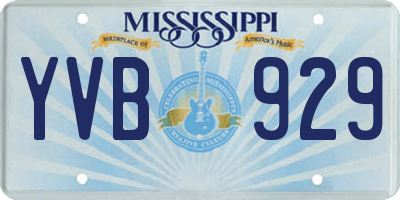 MS license plate YVB929