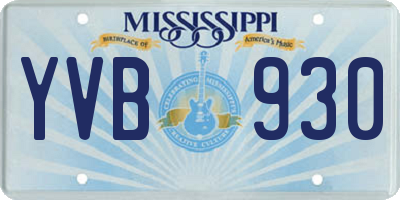 MS license plate YVB930