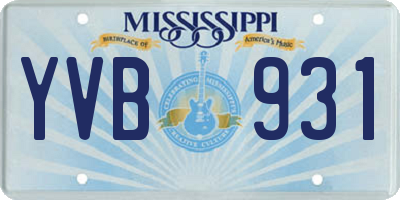 MS license plate YVB931