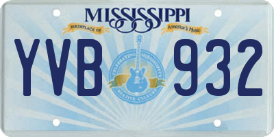 MS license plate YVB932