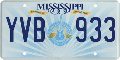 MS license plate YVB933