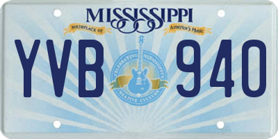 MS license plate YVB940