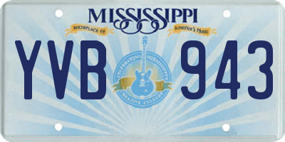 MS license plate YVB943
