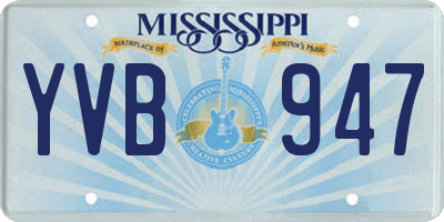 MS license plate YVB947