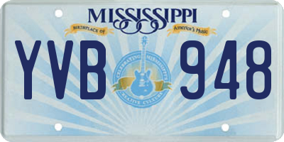 MS license plate YVB948
