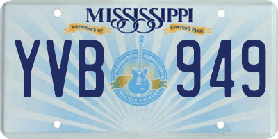 MS license plate YVB949