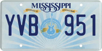 MS license plate YVB951