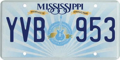 MS license plate YVB953