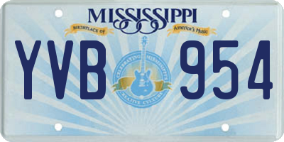 MS license plate YVB954