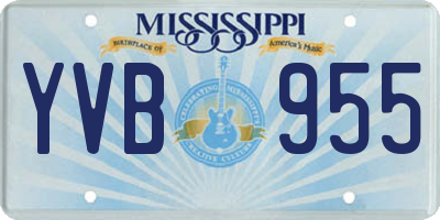 MS license plate YVB955
