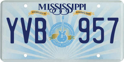 MS license plate YVB957