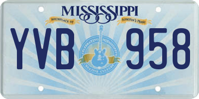 MS license plate YVB958