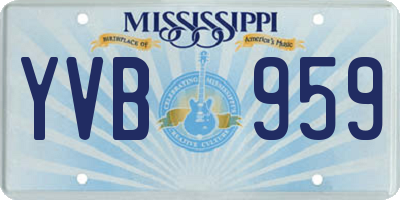 MS license plate YVB959